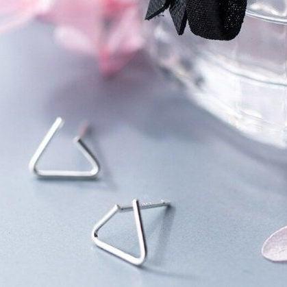 Fashion Retro Triangle Design Silver Earring,925..