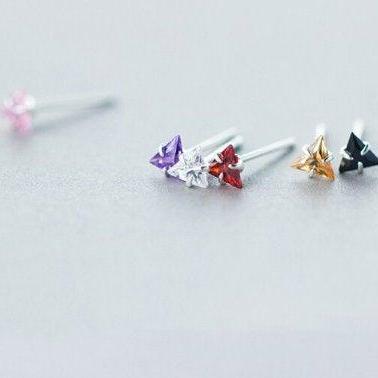 Cute Small Triangle Design Silver Studs..