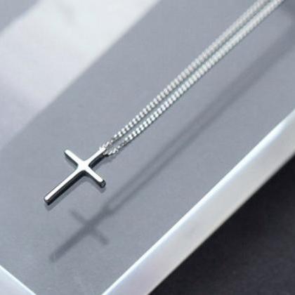 Cross Necklace, 925 Sterling Silver Necklace,..