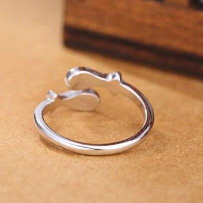 Fashion Double Fish Girlfriend Trend Ring,925..