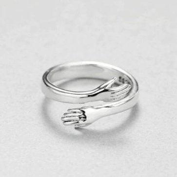 Fashion Silver Open Hug Ring, Girlfriend Gift,925..