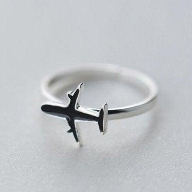 Fashion Aircraft Open Girlfriend Trend Ring,925..