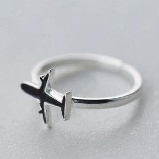 Fashion Aircraft Open Girlfriend Trend Ring,925..