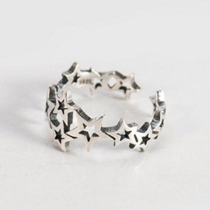 Hollow Star Band,925 Sterling Silve..