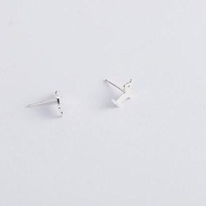 Cute Dog Simple Studs Earring, 925 Sterling Silver..