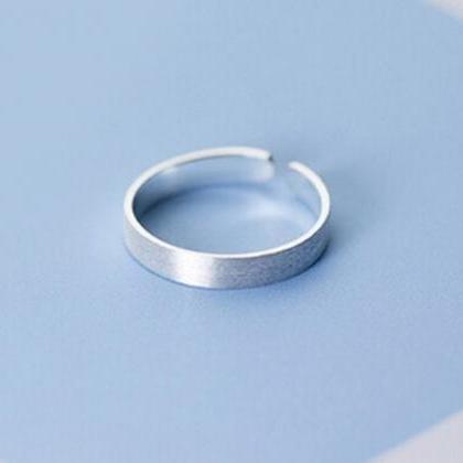 Minimalist Open Silver Simple Ring, 925 Sterling..