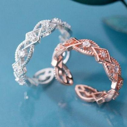 Fashion Chain Rose Gold Ring, 925 S..