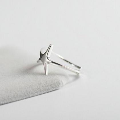 Starfish Ring, 925 Sterling Silver Ring, Silver..