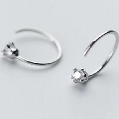 High Quality Jewelry Cz 6 Claws Studs Earring,925..