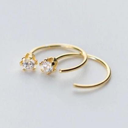 High Quality Jewelry Cz 6 Claws Studs Earring,925..