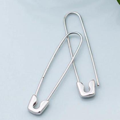 Safety Pins Puncture Studs Earringk,925 Sterling..