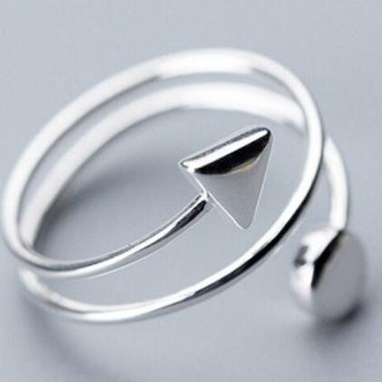 Arrow Silver Ring,Adjustable 925 St..
