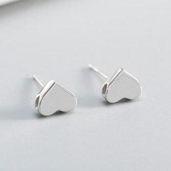 Petite Plain Heart Charm Earring,925 Sterling..