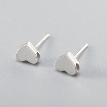 Petite Plain Heart Charm Earring,925 Sterling..