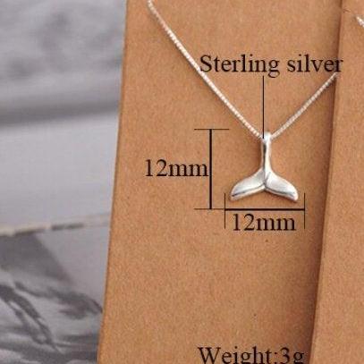 Whale Double Tail Necklace, 925 Sterling..