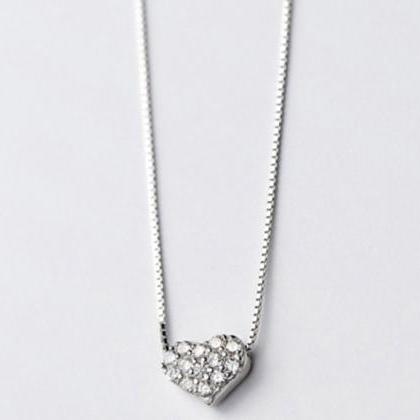 Silver Heart Pendant Necklace 925 Sterling Silver,..