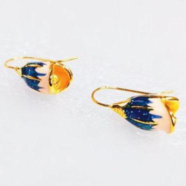 Fashion Gold Blue Enchantress Flower Drop Earring,..