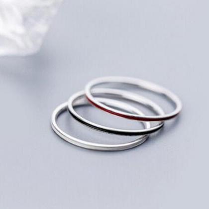 3 Piece\Set Simple Thin Ring, 925 S..