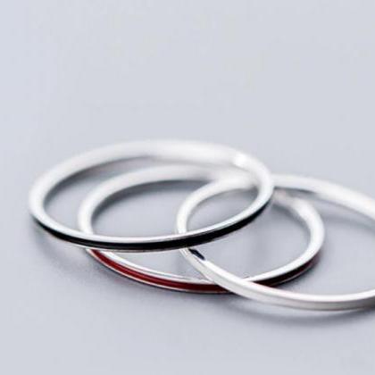 3 Piece\Set Simple Thin Ring, 925 S..