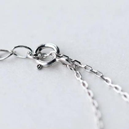 Double Circle Pendent Necklace, 925 Sterling..