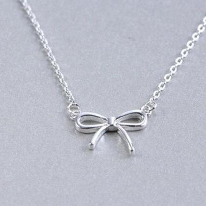 Bow-knot Pendent Necklace, 925 Ster..