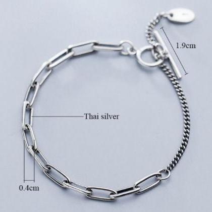 Curb Cuban Link Chain Bracelet.charm Bracelet.925..