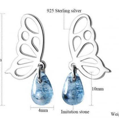 Butterfly Wing Earring, Drop Earring, 925 Sterling..