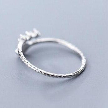 925 Sterling Silver Ring, Leaf Pattern Ring,..