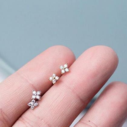 Tiny Dainty Earring, Tiny Silver &..