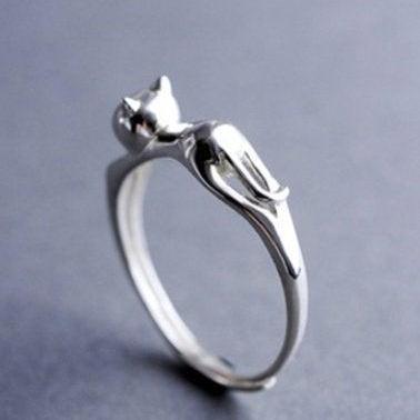 Cute Naughty Black Cat Open Ring,dainty Ring,..