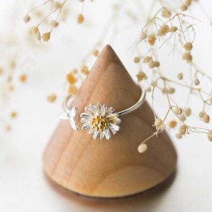 Fashion Cute Daisy Flower Open Ring Jewellery...
