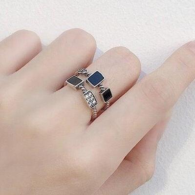 Fashion Double Layer Geometry Dainty Silver..