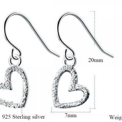 Fashion Dynamic Hook Heart Shape Drop Earring, 925..
