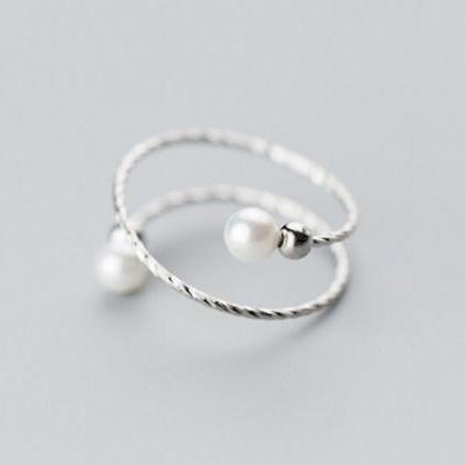 Pearl Ring, Silver Ring, 925 Sterling Silver,..