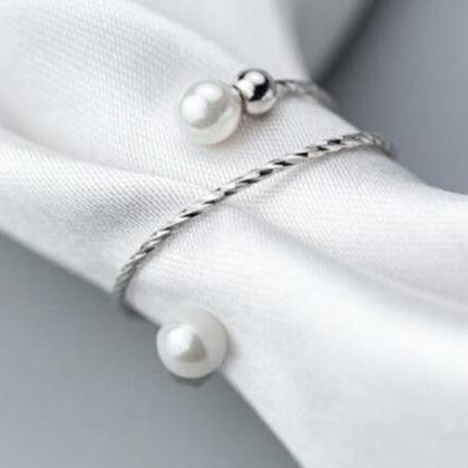 Pearl Ring, Silver Ring, 925 Sterling Silver,..