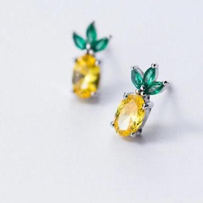 Pineapple Earring, 925 Sterling Silver Earring,..