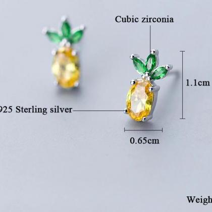 Pineapple Earring, 925 Sterling Silver Earring,..