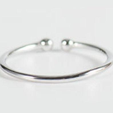 Double Ball Thin Ring, 925 Sterling Silver,..