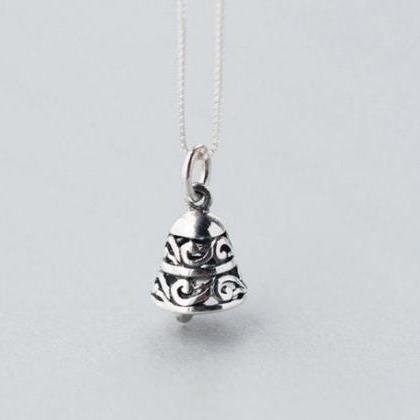 Fashion Cute Bell Sound Of Wind Charm Necklace,925..