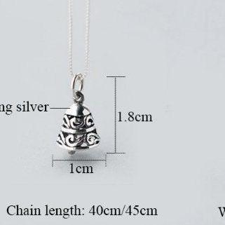 Fashion Cute Bell Sound Of Wind Charm Necklace,925..