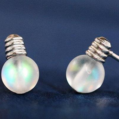 Simple Sweet Color Bulb Student Earring,925..