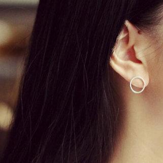 Fashion Round Circle Cartilage Studs Earring, 925..