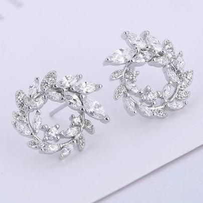 Cute Romantic Round Women Jewelry Earring,925..