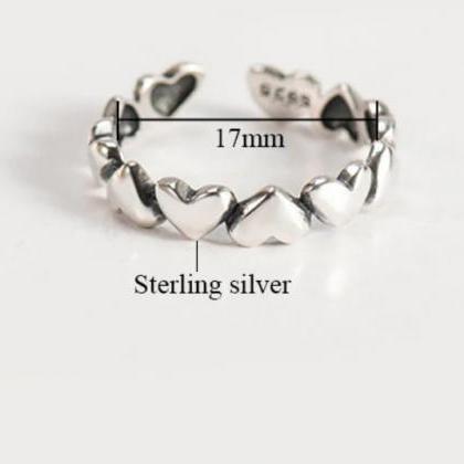 Stack-able Heart Ring,925 Sterling Silver..