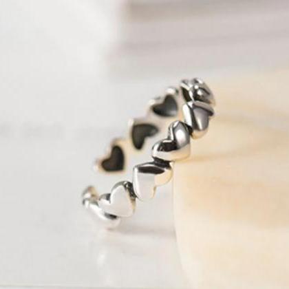 Stack-able Heart Ring,925 Sterling Silver..