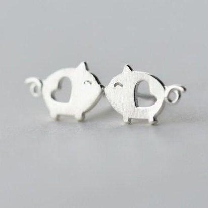 Cute Pig Women Fashion Studs Earring Gift,925..