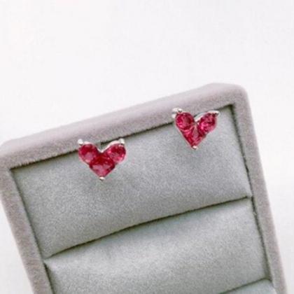 Cute Heart Shape Fashion Studs Earring,925..