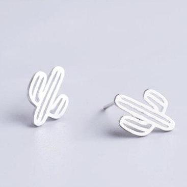 Cute Romantic Cactus Simple Fashion Earring,925..