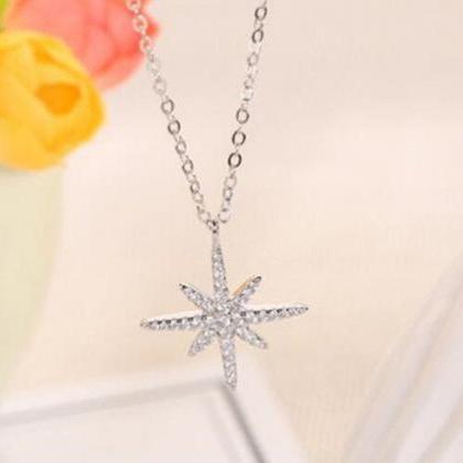 Fashion Star Micro-inlaid Personalty Necklace,925..