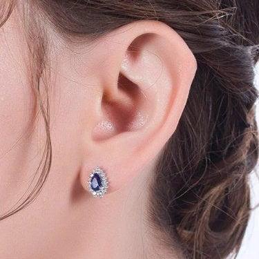 Cute Romantic Blue Zircon Fashion Drop Earring,925..